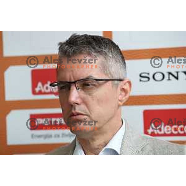 Zoran Martic, head coach of Olimpija during press conference before the Final of Nova KBM league in Ljubljana, Slovenia on May 17, 2018