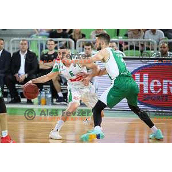 action during the Final of Nova KBM league basketball match between Petrol Olimpija and Krka in Stozice, Ljubljana, Slovenia on May 19, 2018