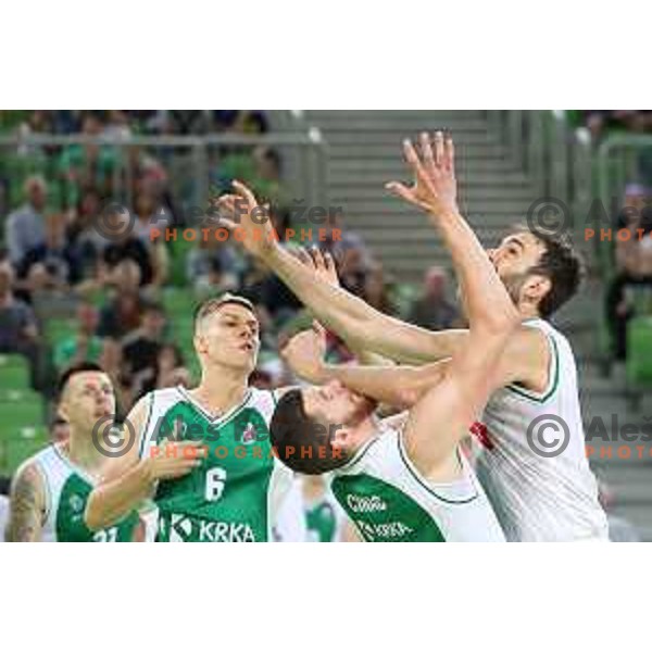 action during the Final of Nova KBM league basketball match between Petrol Olimpija and Krka in Stozice, Ljubljana, Slovenia on May 19, 2018