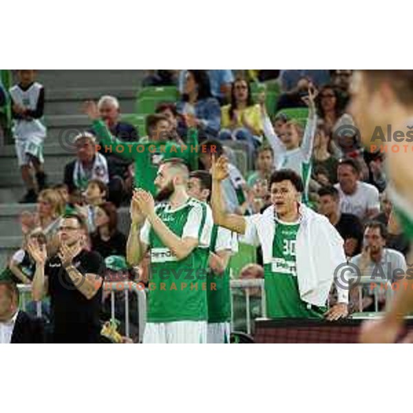 action during the Final of Nova KBM league basketball match between Petrol Olimpija and Krka in Stozice, Ljubljana, Slovenia on May 19, 2018