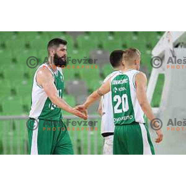 action during the Final of Nova KBM league basketball match between Petrol Olimpija and Krka in Stozice, Ljubljana, Slovenia on May 19, 2018