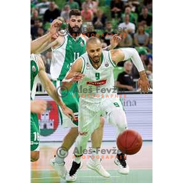 action during the Final of Nova KBM league basketball match between Petrol Olimpija and Krka in Stozice, Ljubljana, Slovenia on May 19, 2018