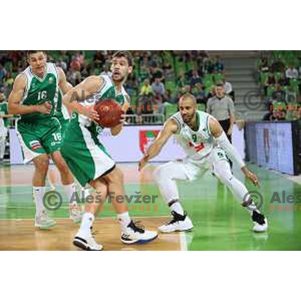 action during the Final of Nova KBM league basketball match between Petrol Olimpija and Krka in Stozice, Ljubljana, Slovenia on May 19, 2018