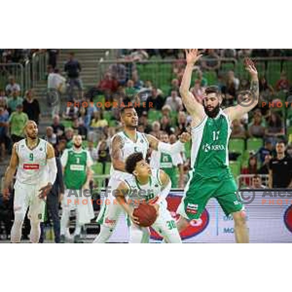 action during the Final of Nova KBM league basketball match between Petrol Olimpija and Krka in Stozice, Ljubljana, Slovenia on May 19, 2018