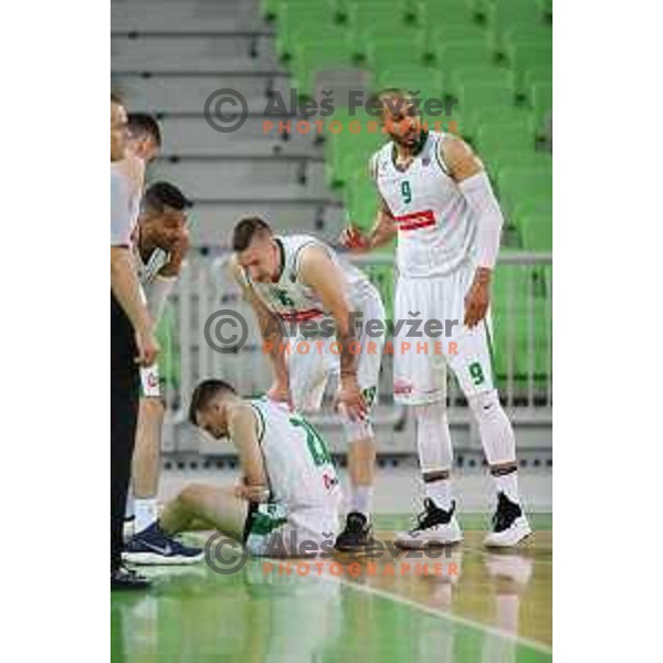 action during the Final of Nova KBM league basketball match between Petrol Olimpija and Krka in Stozice, Ljubljana, Slovenia on May 19, 2018