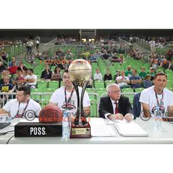 action during the Final of Nova KBM league basketball match between Petrol Olimpija and Krka in Stozice, Ljubljana, Slovenia on May 19, 2018