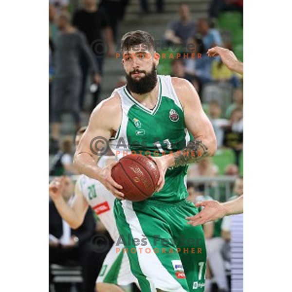 action during the Final of Nova KBM league basketball match between Petrol Olimpija and Krka in Stozice, Ljubljana, Slovenia on May 19, 2018