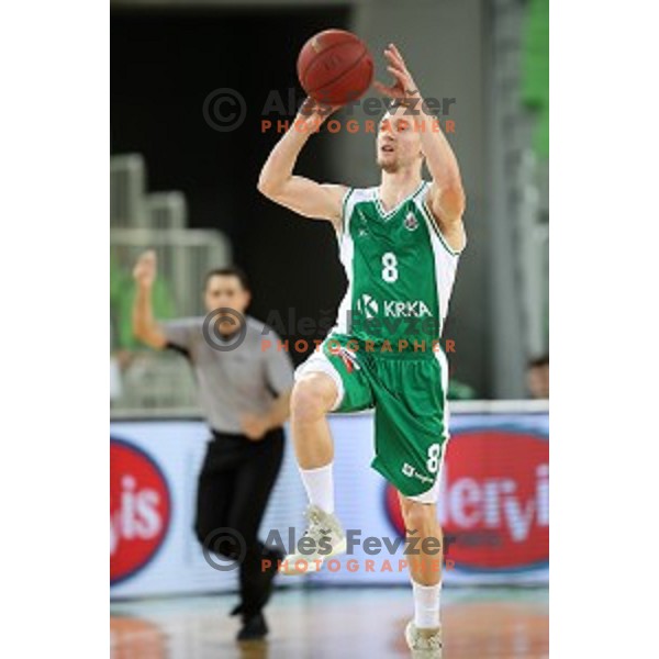 action during the Final of Nova KBM league basketball match between Petrol Olimpija and Krka in Stozice, Ljubljana, Slovenia on May 19, 2018