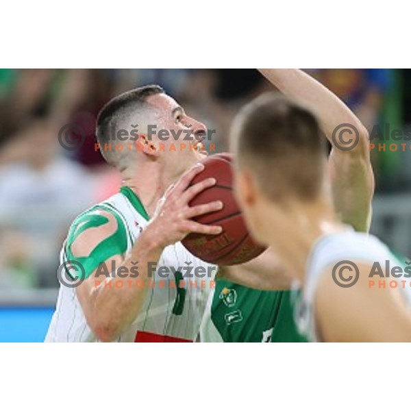action during the Final of Nova KBM league basketball match between Petrol Olimpija and Krka in Stozice, Ljubljana, Slovenia on May 19, 2018