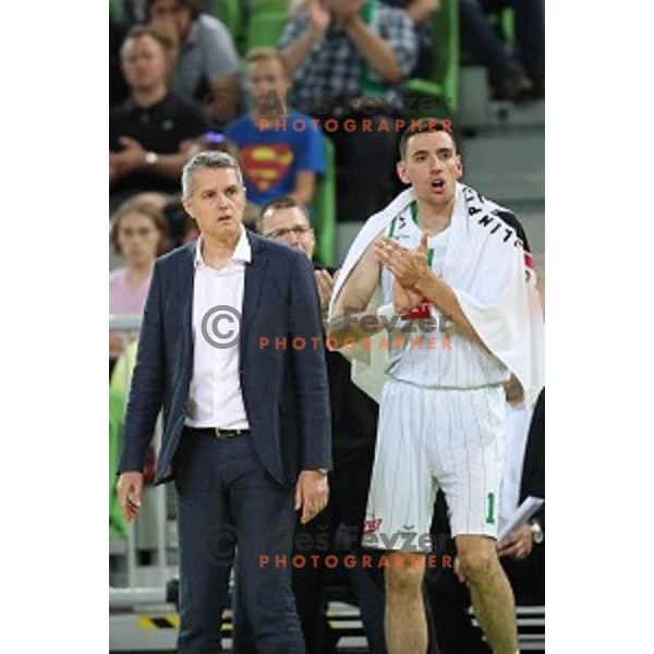 action during the Final of Nova KBM league basketball match between Petrol Olimpija and Krka in Stozice, Ljubljana, Slovenia on May 19, 2018