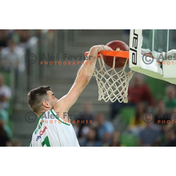 action during the Final of Nova KBM league basketball match between Petrol Olimpija and Krka in Stozice, Ljubljana, Slovenia on May 19, 2018
