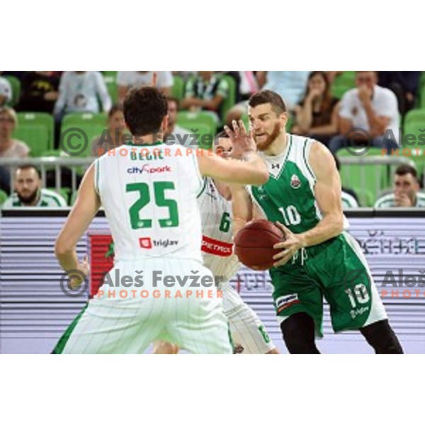action during the Final of Nova KBM league basketball match between Petrol Olimpija and Krka in Stozice, Ljubljana, Slovenia on May 19, 2018