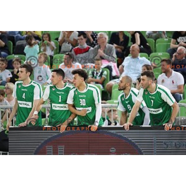 action during the Final of Nova KBM league basketball match between Petrol Olimpija and Krka in Stozice, Ljubljana, Slovenia on May 19, 2018