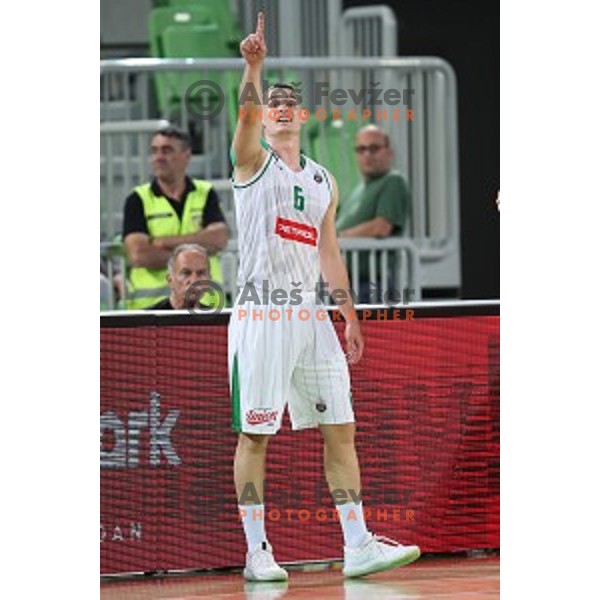 action during the Final of Nova KBM league basketball match between Petrol Olimpija and Krka in Stozice, Ljubljana, Slovenia on May 19, 2018