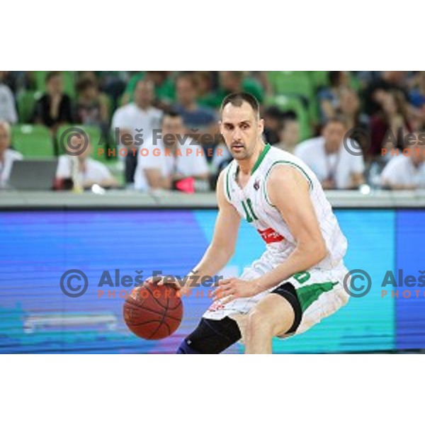 action during the Final of Nova KBM league basketball match between Petrol Olimpija and Krka in Stozice, Ljubljana, Slovenia on May 19, 2018