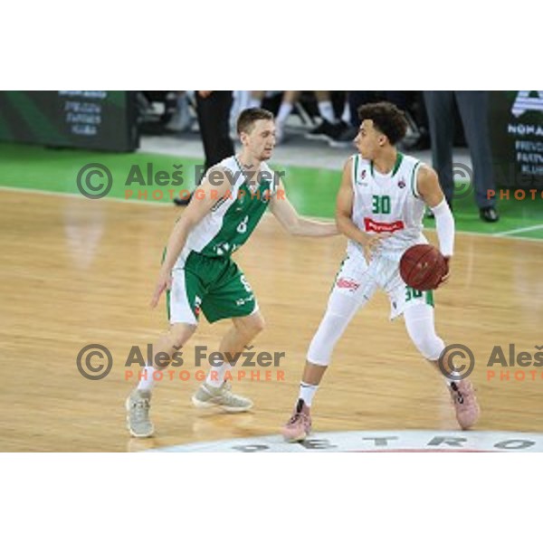 action during the Final of Nova KBM league basketball match between Petrol Olimpija and Krka in Stozice, Ljubljana, Slovenia on May 19, 2018