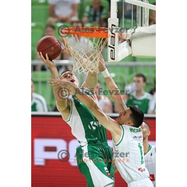 action during the Final of Nova KBM league basketball match between Petrol Olimpija and Krka in Stozice, Ljubljana, Slovenia on May 19, 2018