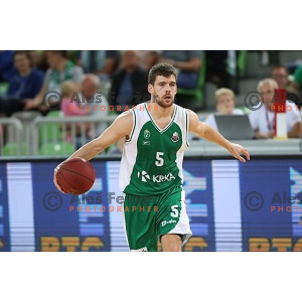 action during the Final of Nova KBM league basketball match between Petrol Olimpija and Krka in Stozice, Ljubljana, Slovenia on May 19, 2018