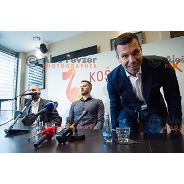 Bostjan Nachbar, Sani Becirovic at the press conference Kosarkaska Simfonija, Austria Trend Hotel, Ljubljana, Slovenia , 22.05.2018