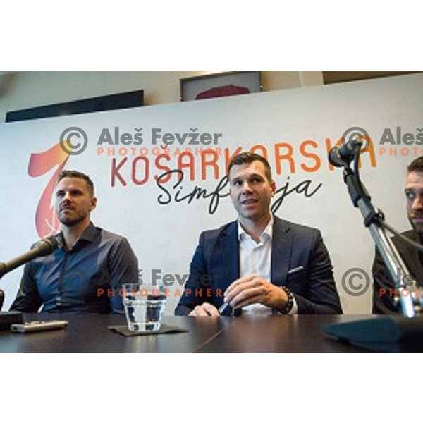 Bostjan Nachbar, Sani Becirovic at the press conference Kosarkaska Simfonija, Austria Trend Hotel, Ljubljana, Slovenia , 22.05.2018