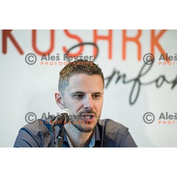 Bostjan Nachbar at the press conference Kosarkaska Simfonija, Austria Trend Hotel, Ljubljana, Slovenia , 22.05.2018
