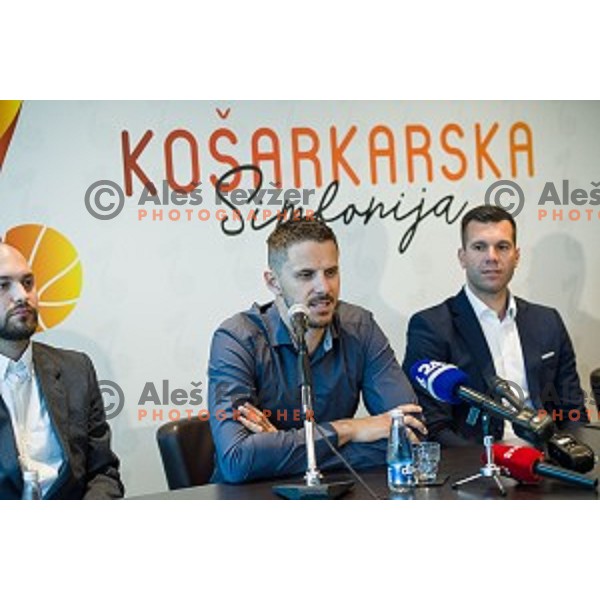 Bostjan Nachbar, Sani Becirovic at the press conference Kosarkaska Simfonija, Austria Trend Hotel, Ljubljana, Slovenia , 22.05.2018
