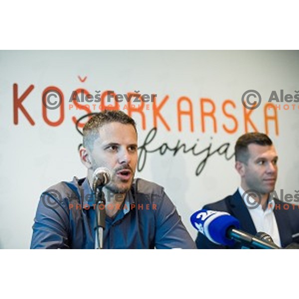 Bostjan Nachbar, Sani Becirovic at the press conference Kosarkaska Simfonija, Austria Trend Hotel, Ljubljana, Slovenia , 22.05.2018