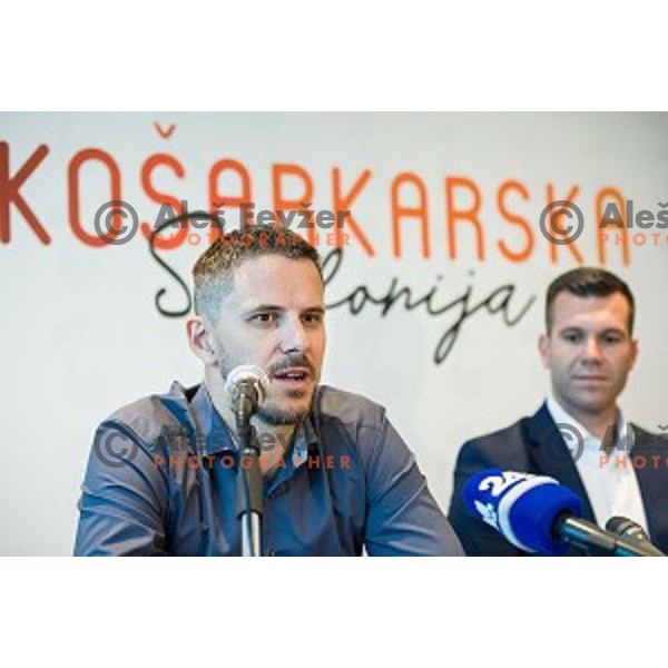 Bostjan Nachbar, Sani Becirovic at the press conference Kosarkaska Simfonija, Austria Trend Hotel, Ljubljana, Slovenia , 22.05.2018