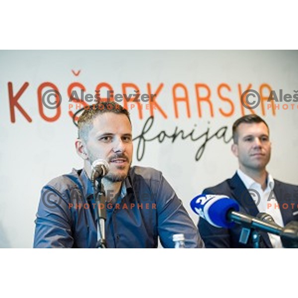 Bostjan Nachbar, Sani Becirovic at the press conference Kosarkaska Simfonija, Austria Trend Hotel, Ljubljana, Slovenia , 22.05.2018