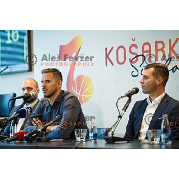 Bostjan Nachbar, Sani Becirovic at the press conference Kosarkaska Simfonija, Austria Trend Hotel, Ljubljana, Slovenia , 22.05.2018