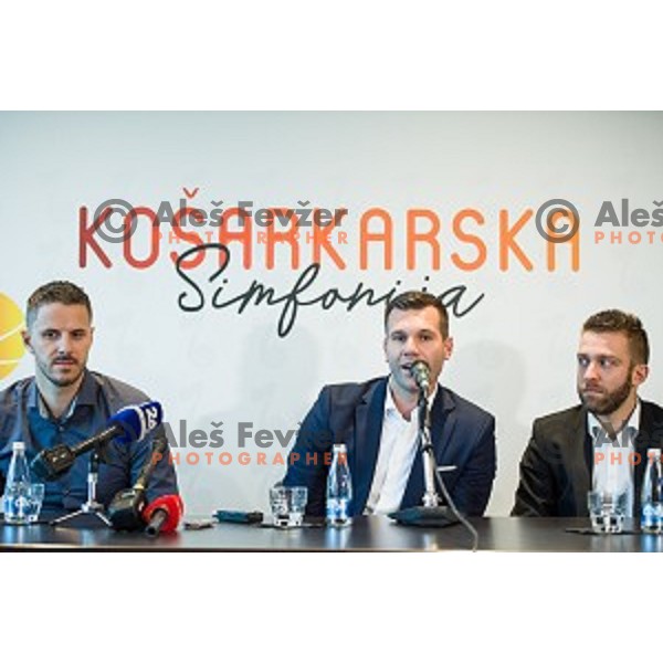 Bostjan Nachbar, Sani Becirovic at the press conference Kosarkaska Simfonija, Austria Trend Hotel, Ljubljana, Slovenia , 22.05.2018