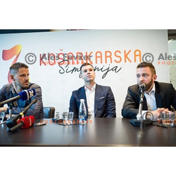 Bostjan Nachbar, Sani Becirovic at the press conference Kosarkaska Simfonija, Austria Trend Hotel, Ljubljana, Slovenia , 22.05.2018