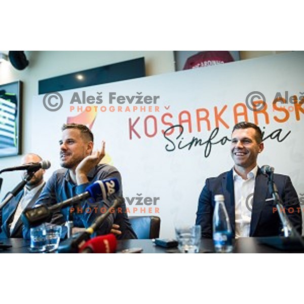 Bostjan Nachbar, Sani Becirovic at the press conference Kosarkaska Simfonija, Austria Trend Hotel, Ljubljana, Slovenia , 22.05.2018