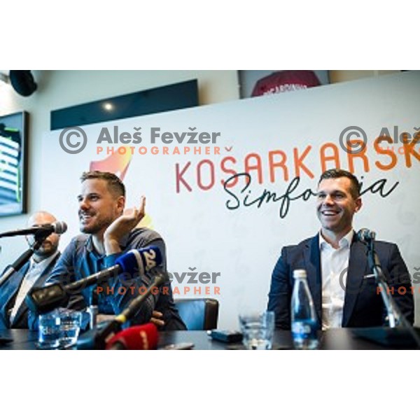 Bostjan Nachbar, Sani Becirovic at the press conference Kosarkaska Simfonija, Austria Trend Hotel, Ljubljana, Slovenia , 22.05.2018