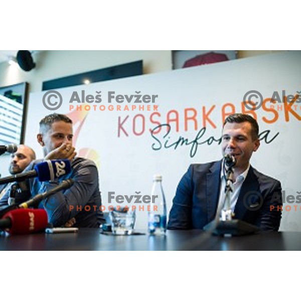 Bostjan Nachbar, Sani Becirovic at the press conference Kosarkaska Simfonija, Austria Trend Hotel, Ljubljana, Slovenia , 22.05.2018