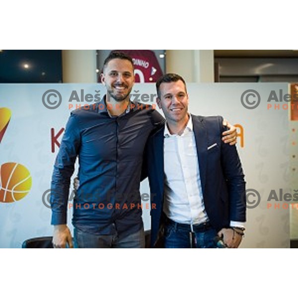 Bostjan Nachbar, Sani Becirovic at the press conference Kosarkaska Simfonija, Austria Trend Hotel, Ljubljana, Slovenia , 22.05.2018