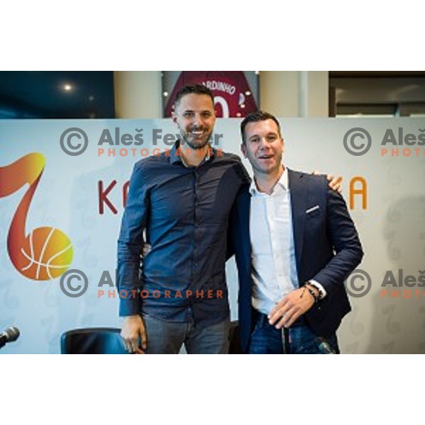 Bostjan Nachbar, Sani Becirovic at the press conference Kosarkaska Simfonija, Austria Trend Hotel, Ljubljana, Slovenia , 22.05.2018