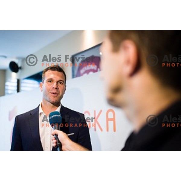 Sani Becirovic at the press conference Kosarkaska Simfonija, Austria Trend Hotel, Ljubljana, Slovenia , 22.05.2018