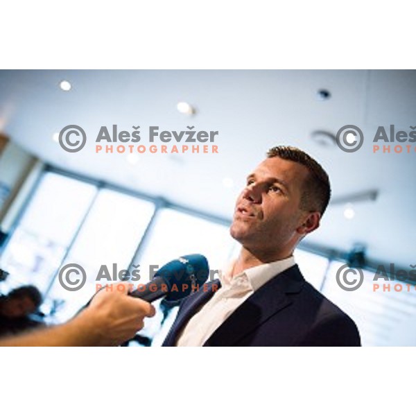Sani Becirovic at the press conference Kosarkaska Simfonija, Austria Trend Hotel, Ljubljana, Slovenia , 22.05.2018