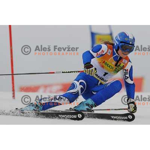 Manuela Moelgg at first run of 44.Golden Fox Audi FIS Alpine Ski World Cup Giant Slalom in Maribor11.1.2007. Photo by Ales Fevzer 