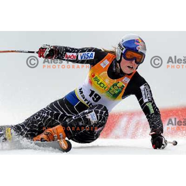 Lindsey Vonn at first run of 44.Golden Fox Audi FIS Alpine Ski World Cup Giant Slalom in Maribor11.1.2007. Photo by Ales Fevzer 