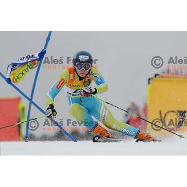 Ana Drev at first run of 44.Golden Fox Audi FIS Alpine Ski World Cup Giant Slalom in Maribor11.1.2007. Photo by Ales Fevzer 