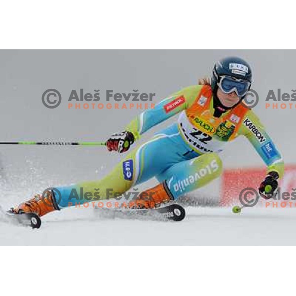 Ana Drev at first run of 44.Golden Fox Audi FIS Alpine Ski World Cup Giant Slalom in Maribor11.1.2007. Photo by Ales Fevzer 
