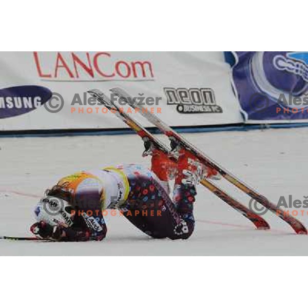 Tina Weirather after second run of 44.Golden Fox Audi FIS Alpine Ski World Cup Giant Slalom in Maribor11.1.2007. Photo by Ales Fevzer 