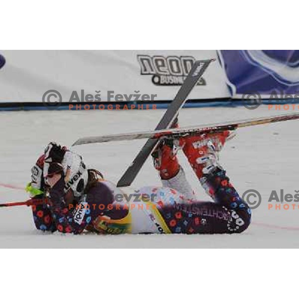 Tina Weirather after second run of 44.Golden Fox Audi FIS Alpine Ski World Cup Giant Slalom in Maribor11.1.2007. Photo by Ales Fevzer 