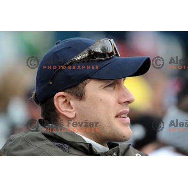 Jure Kosir watching second run of 44.Golden Fox Audi FIS Alpine Ski World Cup Giant Slalom in Maribor11.1.2007. Photo by Ales Fevzer 