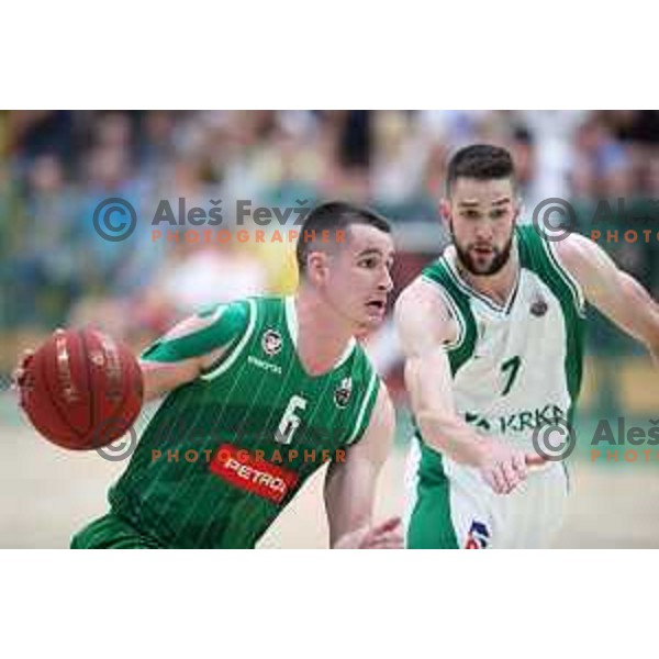 action during the Final of Nova KBM league basketball match between Krka and Petrol Olimpija in Novo Mesto, Slovenia on May 27, 2018