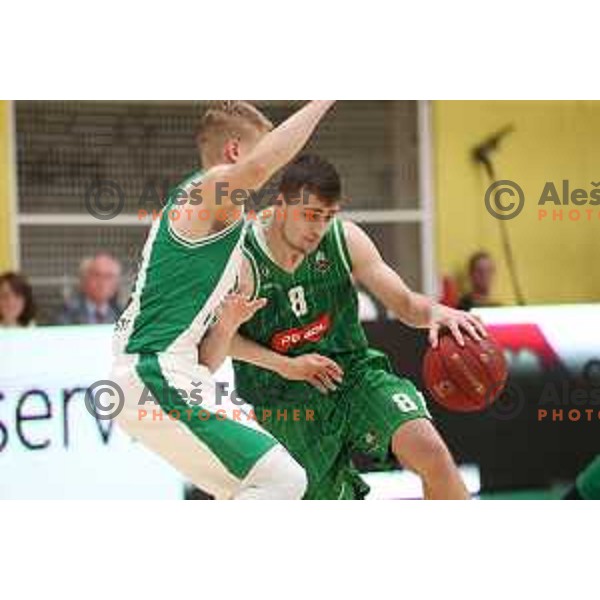 action during the Final of Nova KBM league basketball match between Krka and Petrol Olimpija in Novo Mesto, Slovenia on May 27, 2018