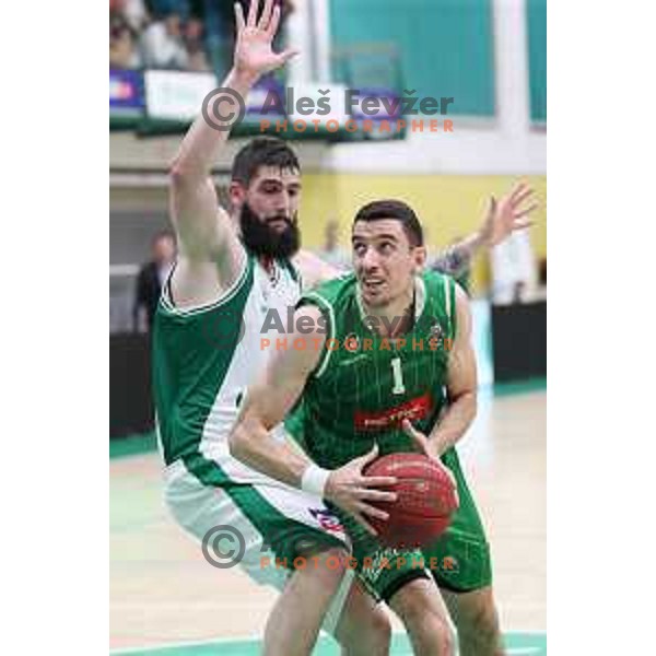 action during the Final of Nova KBM league basketball match between Krka and Petrol Olimpija in Novo Mesto, Slovenia on May 27, 2018