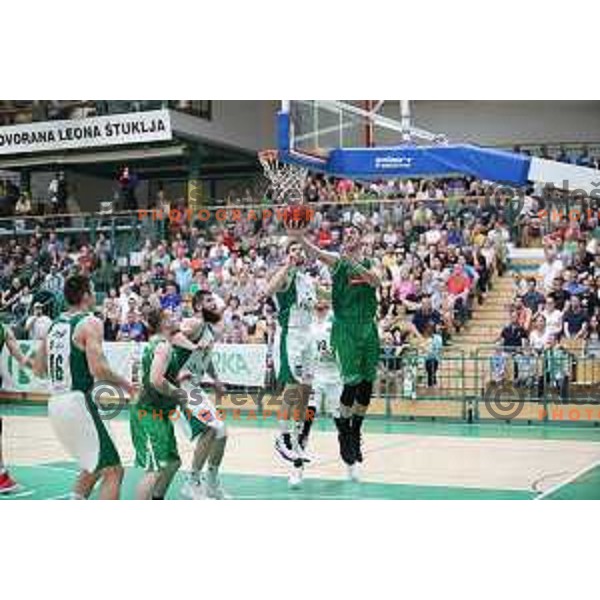 action during the Final of Nova KBM league basketball match between Krka and Petrol Olimpija in Novo Mesto, Slovenia on May 27, 2018